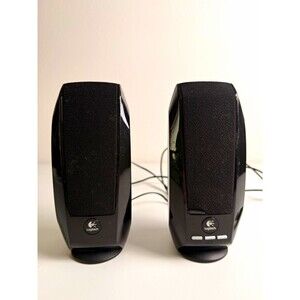Logitech 2.0 Wired Computer Speakers Black Volume Control Mute S-00005